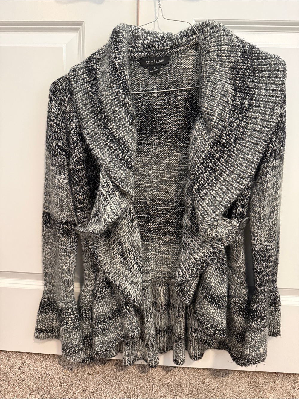 White House black market size small bell sleeved open front cardigan sweater
